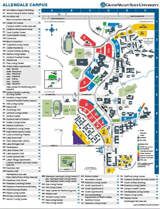 Map of Allendale campus